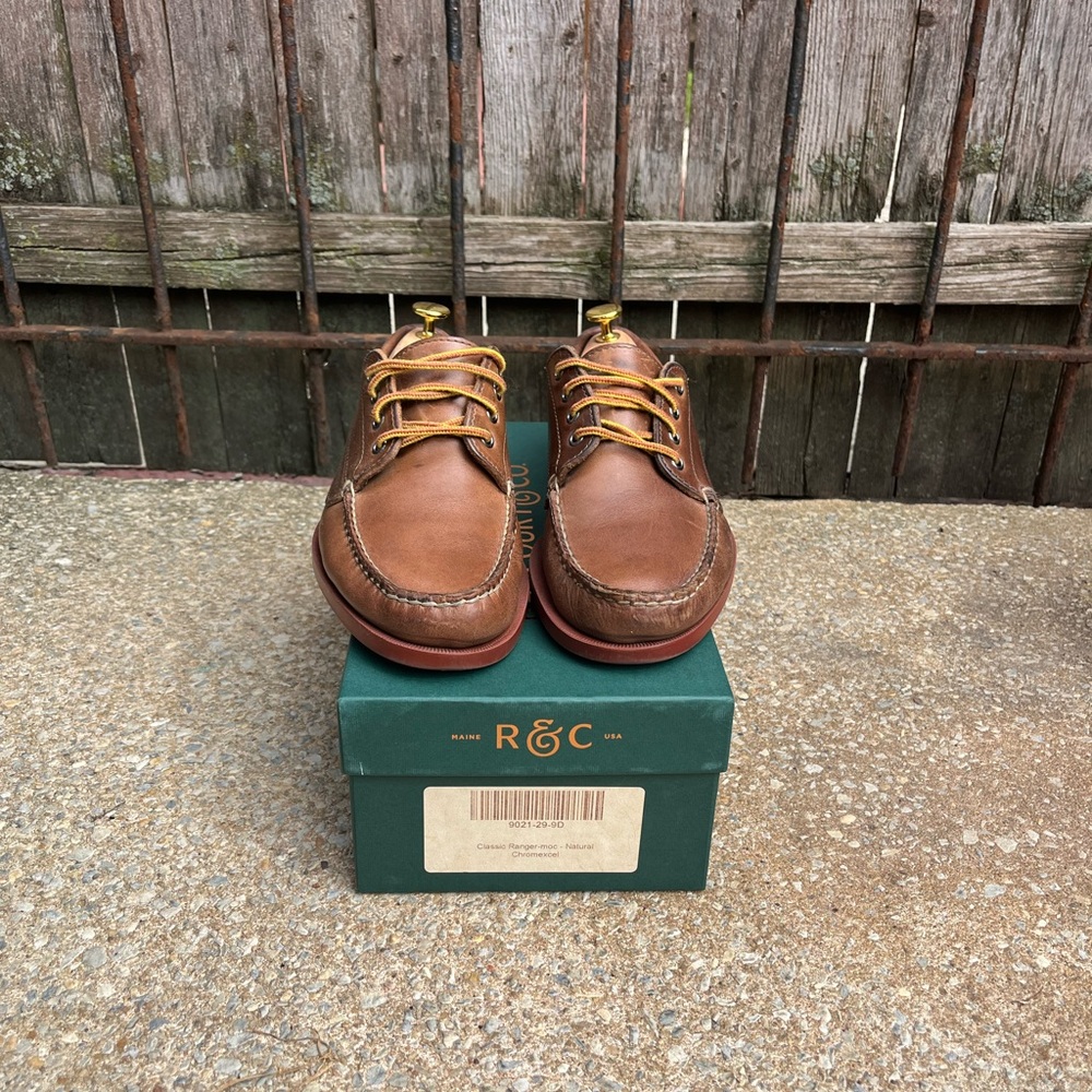 Rancourt & Co. Classic Ranger-moc - Natural Chromexcel w/ brick red sole - 9D